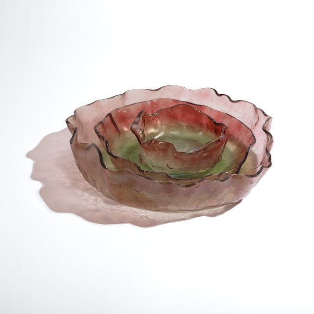 Jelly Glass Round Platter - Pink Green