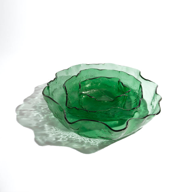 Jelly Glass Round Platter - Green
