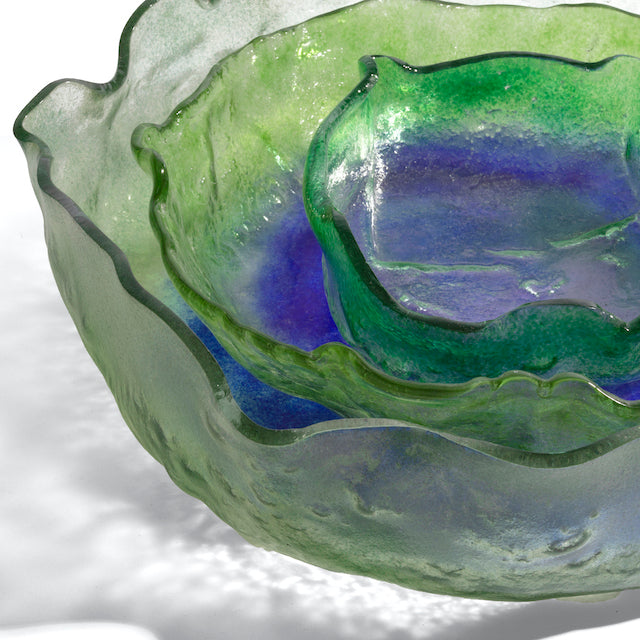 Jelly Glass Round Platter - Green Blue