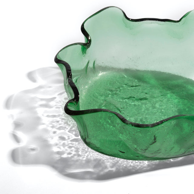 Jelly Glass Round Platter - Green Pink