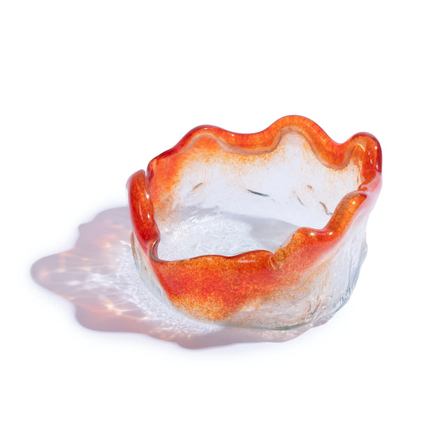 Jelly Glass Round Platter - Orange Clear