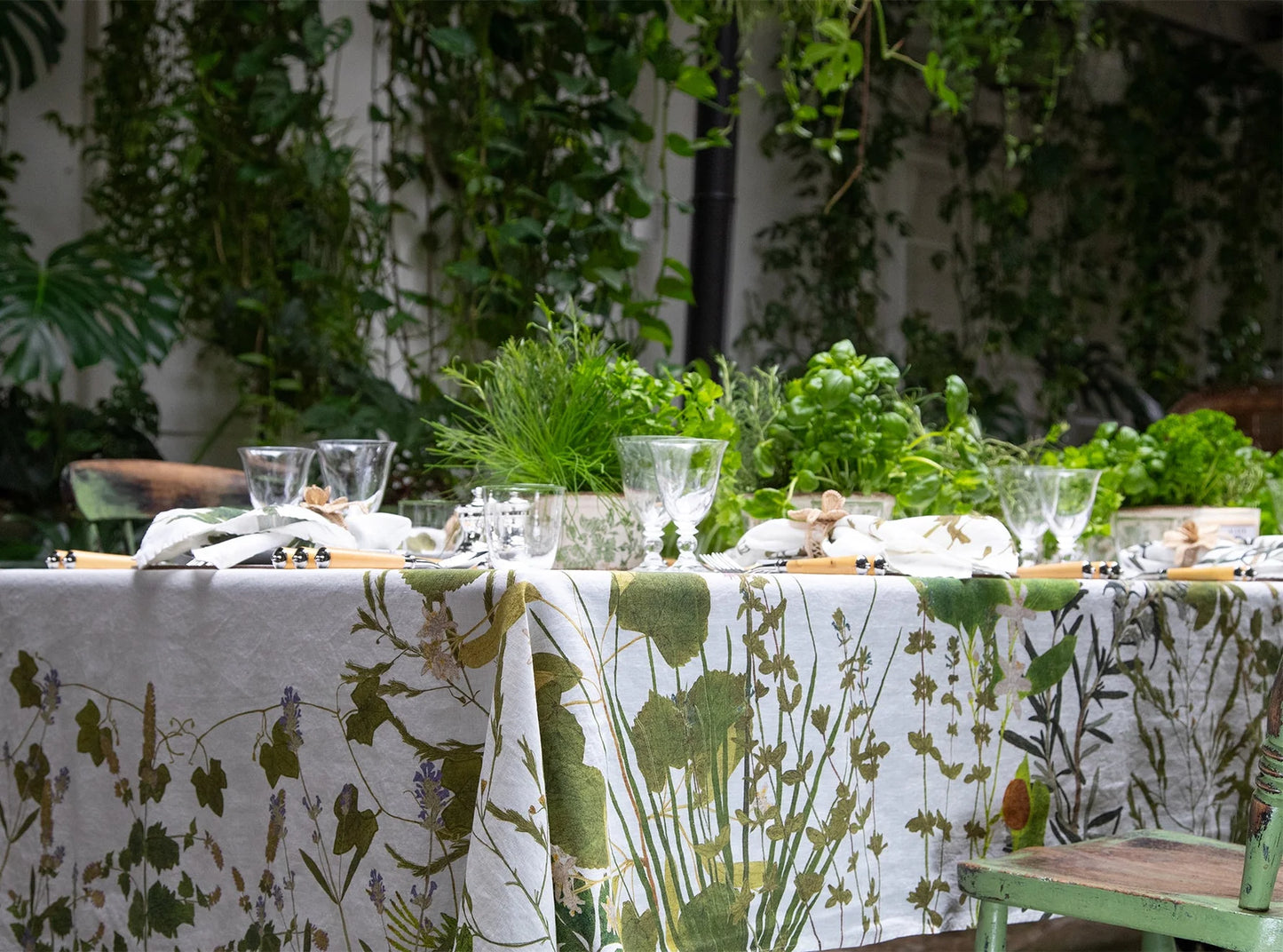 Herb Garden Linen Tablecloth