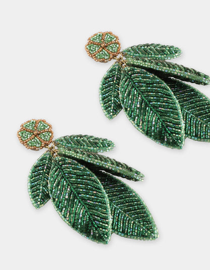 Leaf Earrings - Green