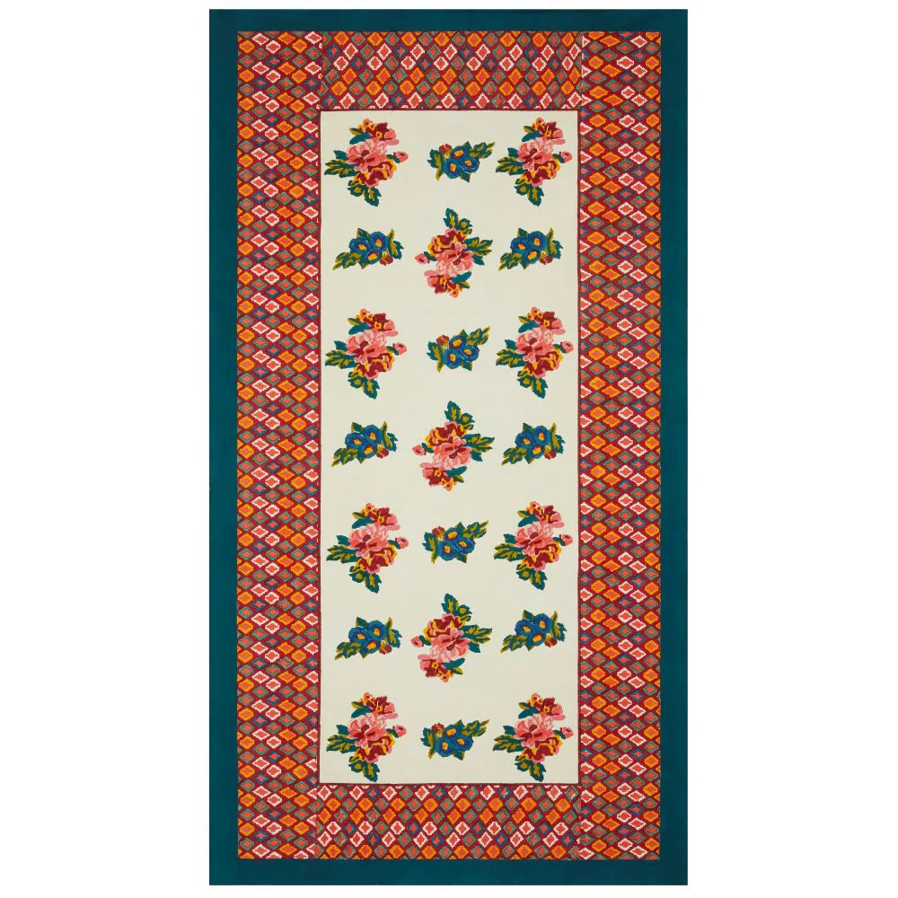 Lisa Bouquet Cotton Tablecloth - 180x350
