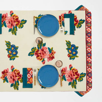 Lisa Bouquet Cotton Tablecloth - 180x350