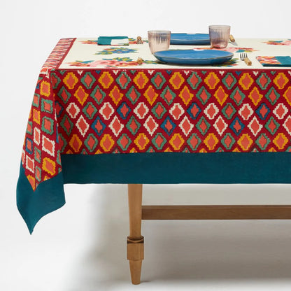 Lisa Bouquet Cotton Tablecloth - 180x350