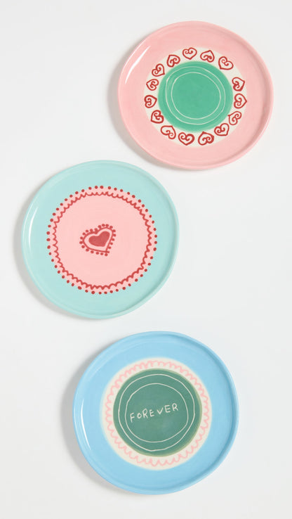 Set of Three Jewelry Plates - Forever