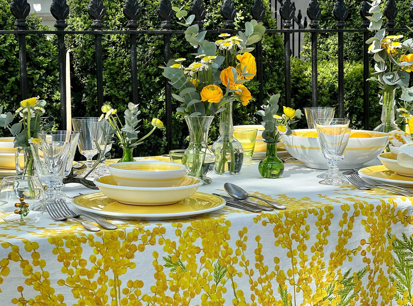 Mimosa Linen Tablecloth