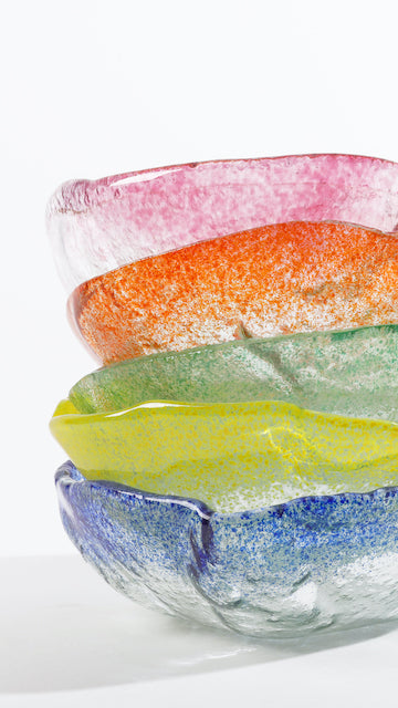 Jelly Glass Round Miniature Bowl - Two Colored