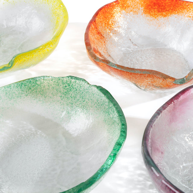 Jelly Glass Round Miniature Bowl - Two Colored