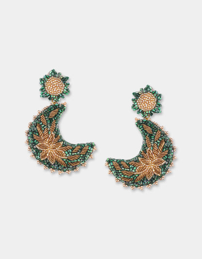 Moon Earrings - Green