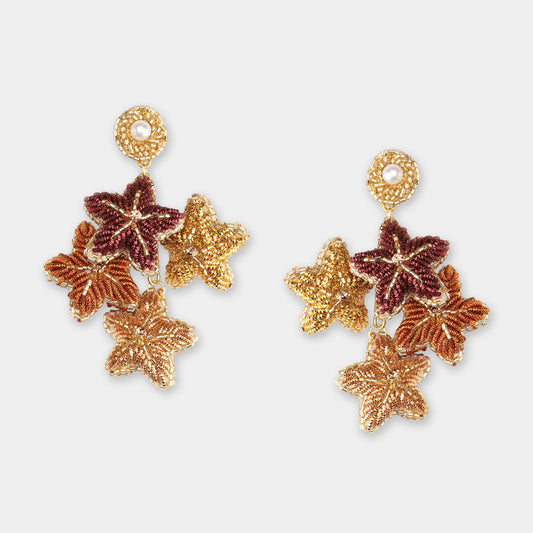 Stars Earrings - Multi Rust