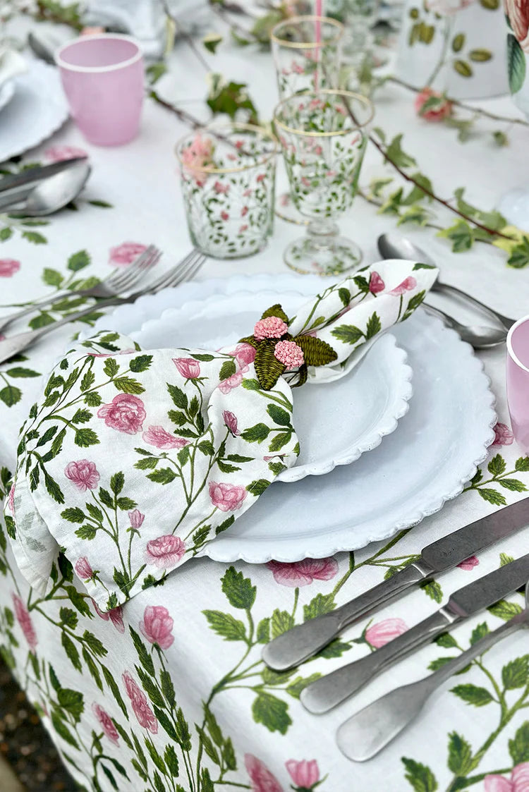 Le Jardin des Roses Linen Tablecloth