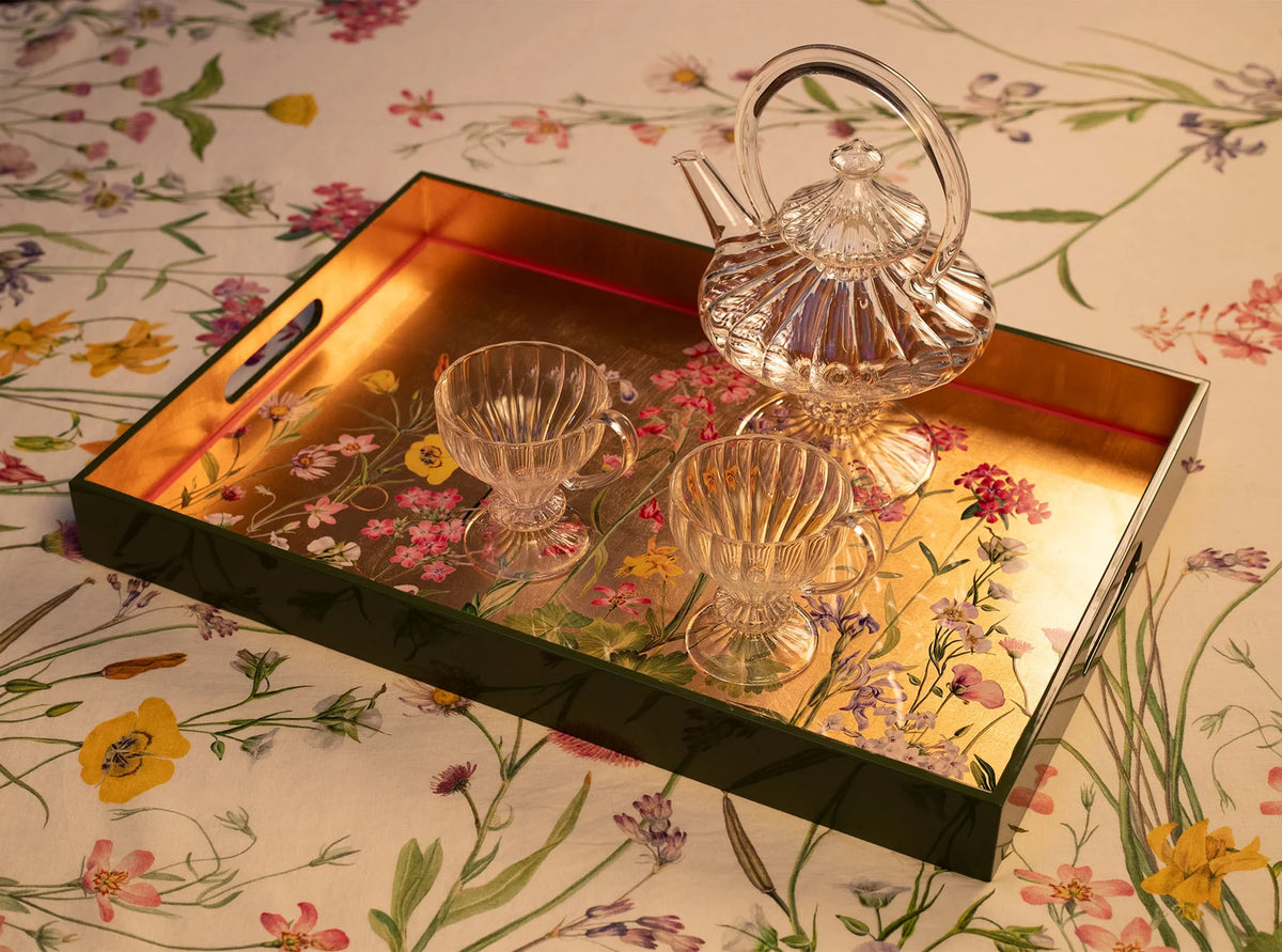 Gold Leaf Our June Rectangular Lacquered Tray