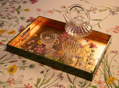 Gold Leaf Our June Rectangular Lacquered Tray