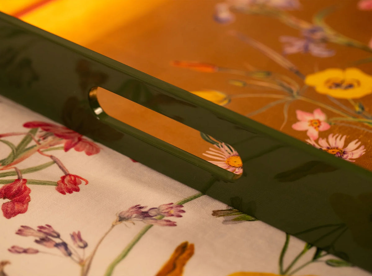 Gold Leaf Our June Rectangular Lacquered Tray