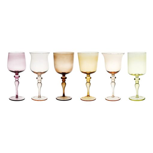 Bitossi Home Stem Glasses Assorted Shapes Set of 6