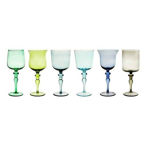 Bitossi Home Stem Glasses Assorted Shapes Set of 6