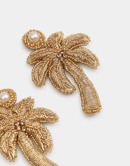 Palm Tree Earrings - Gold