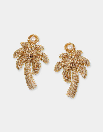 Palm Tree Earrings - Gold