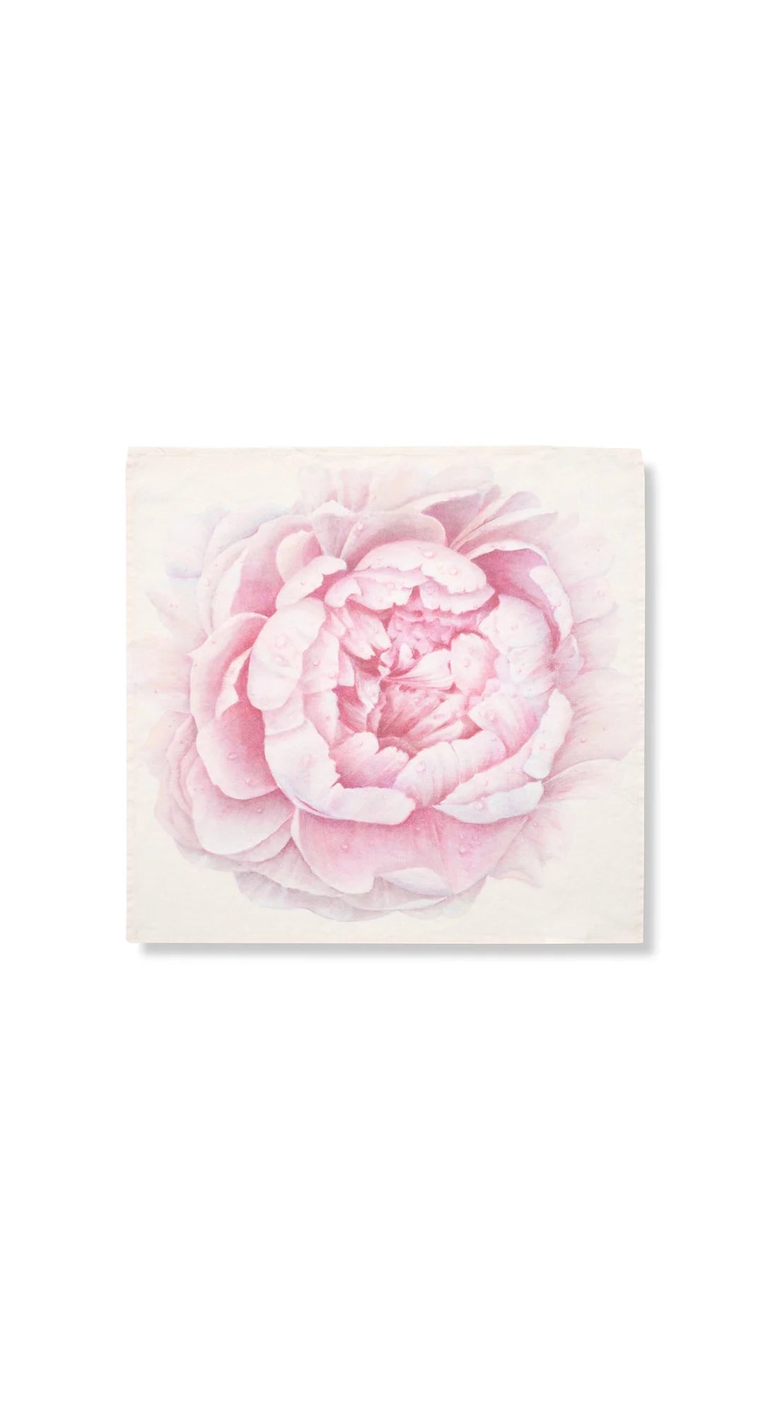 Pink Painted Peony Linen Napkin