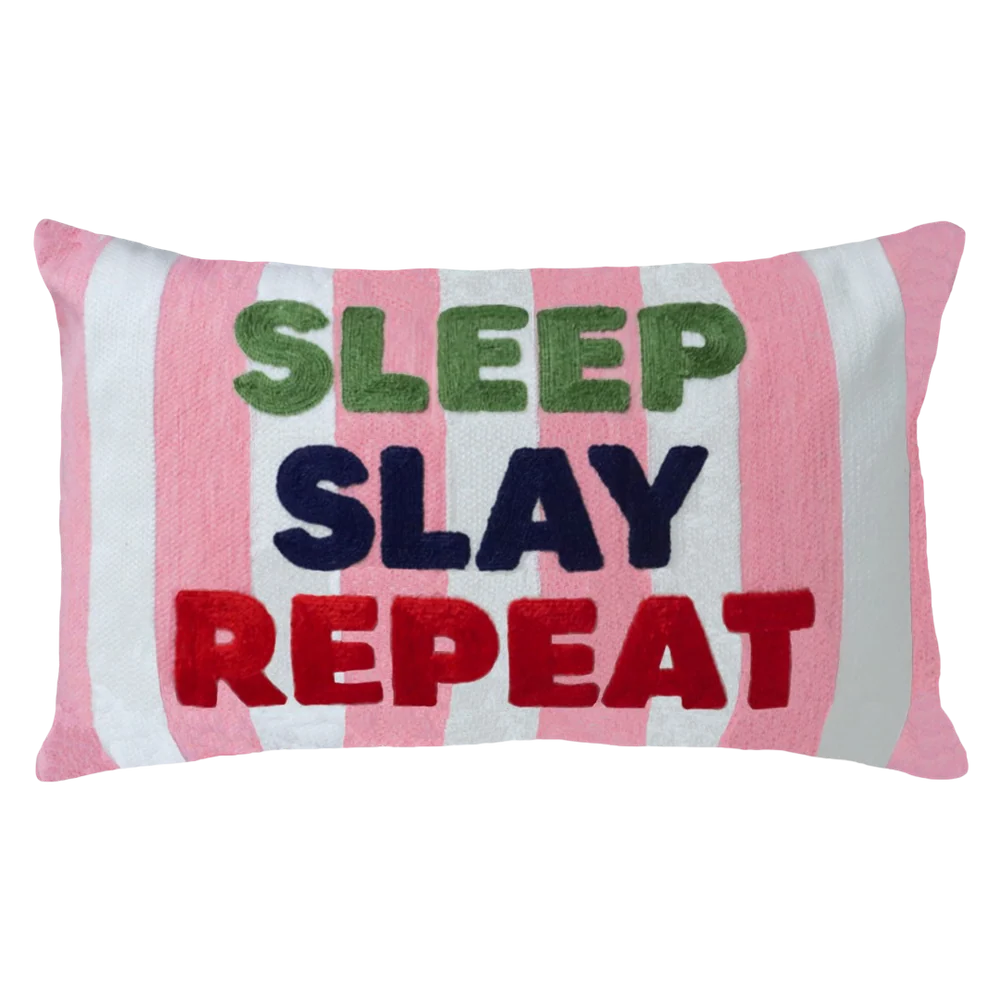 Sleep Slay Repeat Needlepoint Cushion