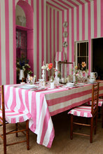 Load image into Gallery viewer, Stripe Linen Tablecloth - Pink &amp; White
