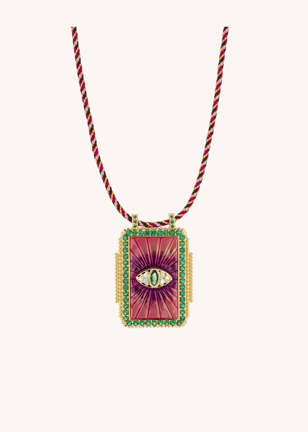 Fuchsia Eye Boheme Necklace