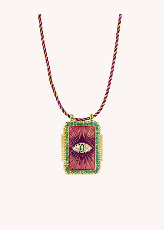Fuchsia Eye Boheme Necklace