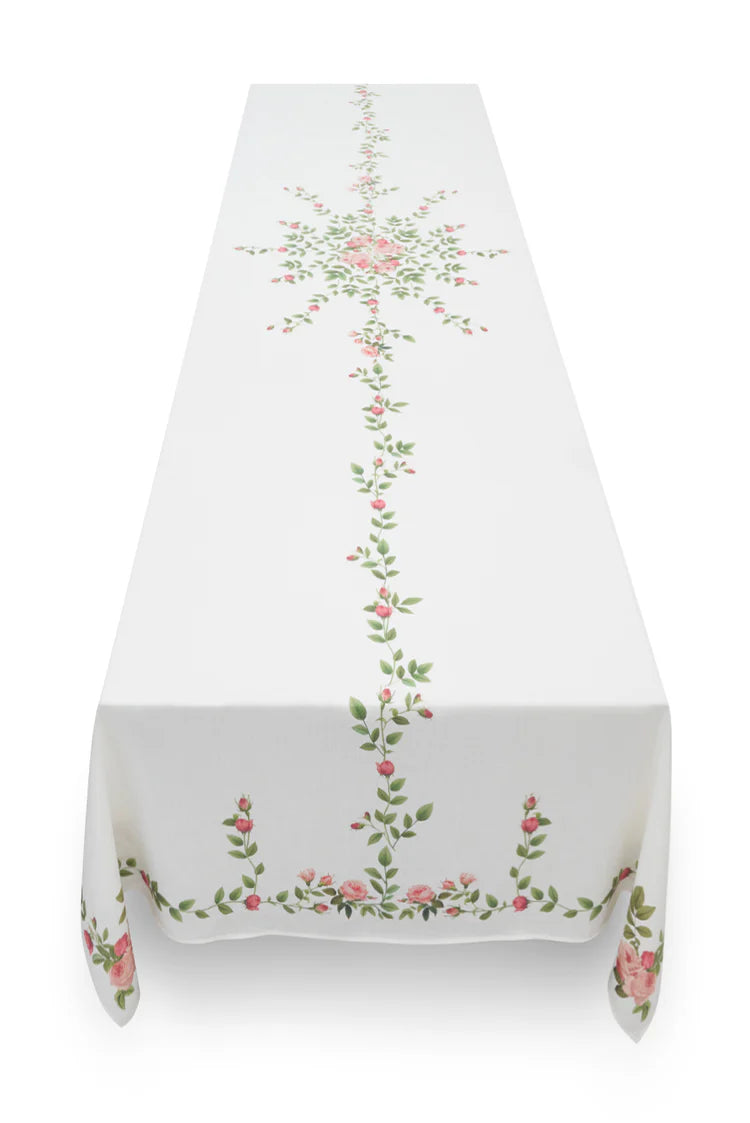 Rose Trellis Linen Tablecloth