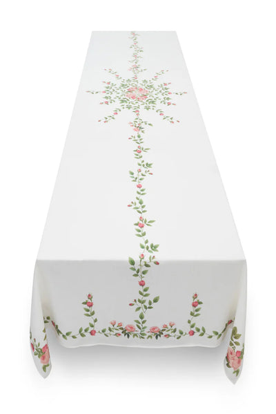 Rose Trellis Linen Tablecloth