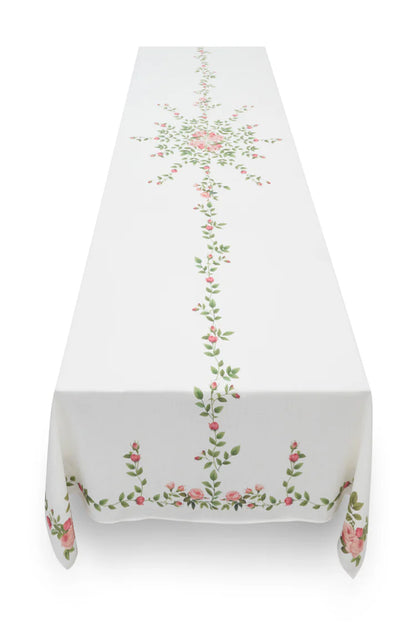 Rose Trellis Linen Tablecloth