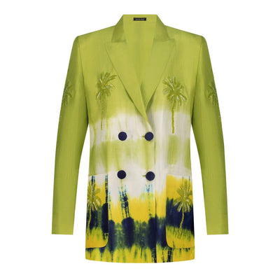 Parrot Green Green Tie Die Blazer