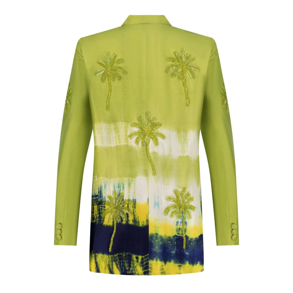 Parrot Green Green Tie Die Blazer