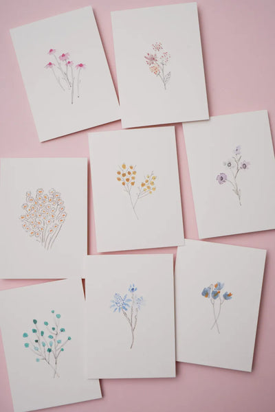 Zenobie Wild FLower Set of 8 Greeting Cards