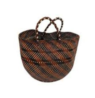 Straw Basket - Brown Medium