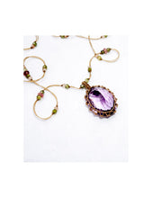 Load image into Gallery viewer, Short Tibetan Amethyste Purple Necklace
