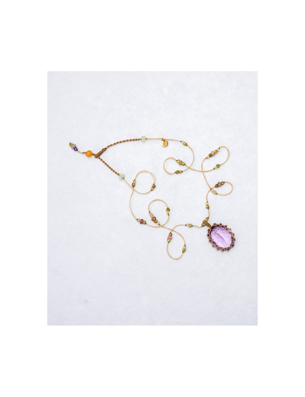 Short Tibetan Amethyste Purple Necklace