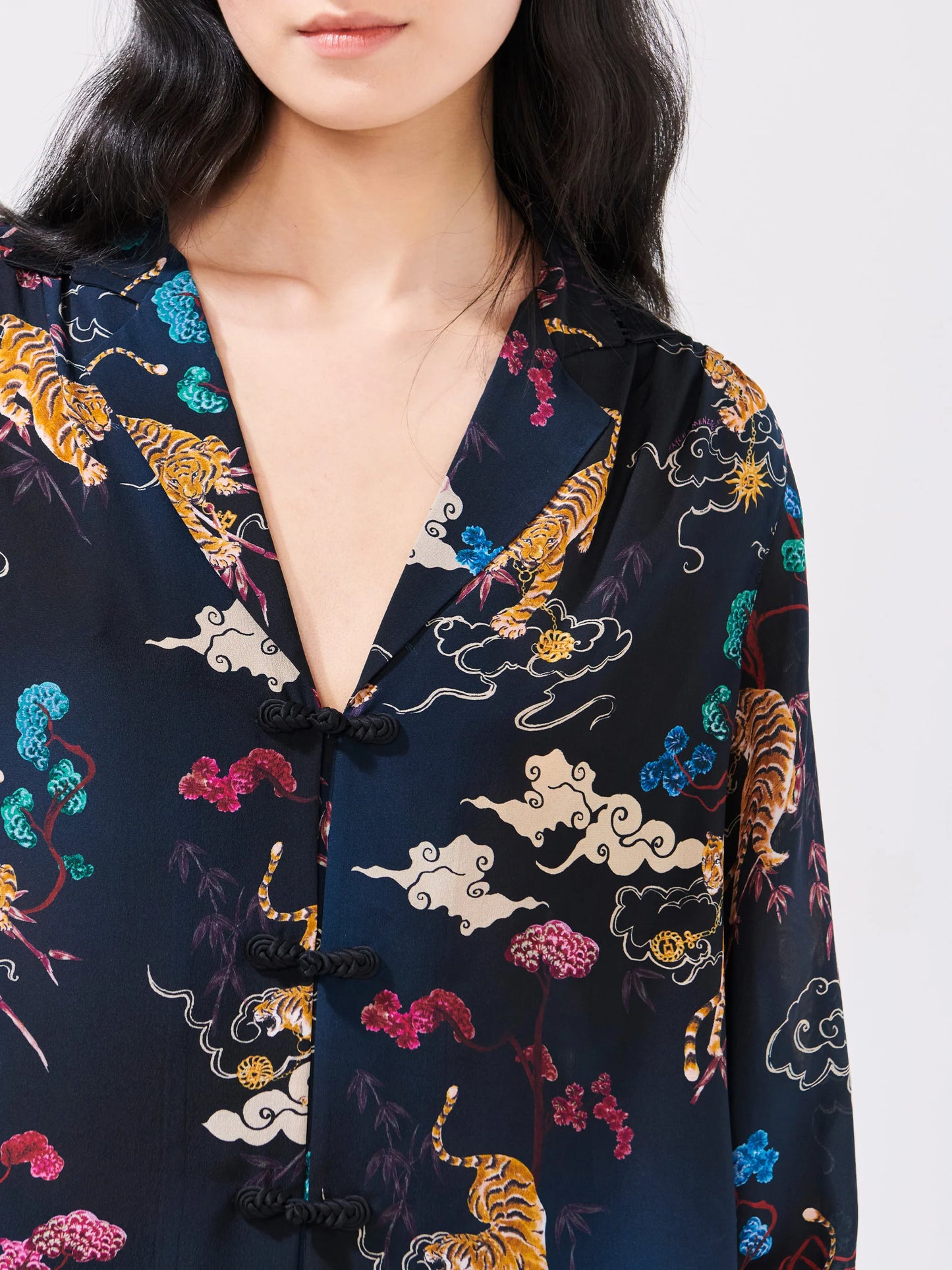 Hayley  Menzies Courageous Tiger Silk Pyjama Blouse