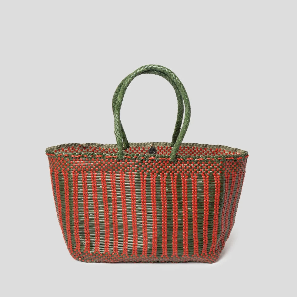Bali Basket Leaf Green & Naranja