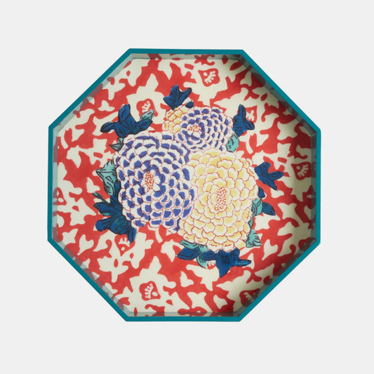 Arabesque Corolla Geranium Natural Octagonal Tray