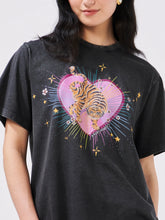 Load image into Gallery viewer, Hayley  Menzies Courageous Tiger T-shirt Acid Wash
