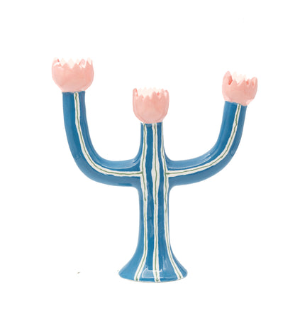 Blue Tulip Candle Holder