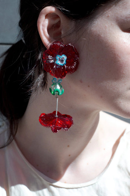 Lady of the Camelia's Rouge Earring