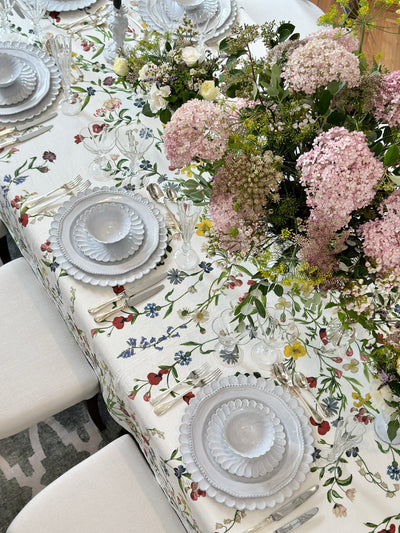 S&B x John Derian Botanical Wildflowers Linen Tablecloth
