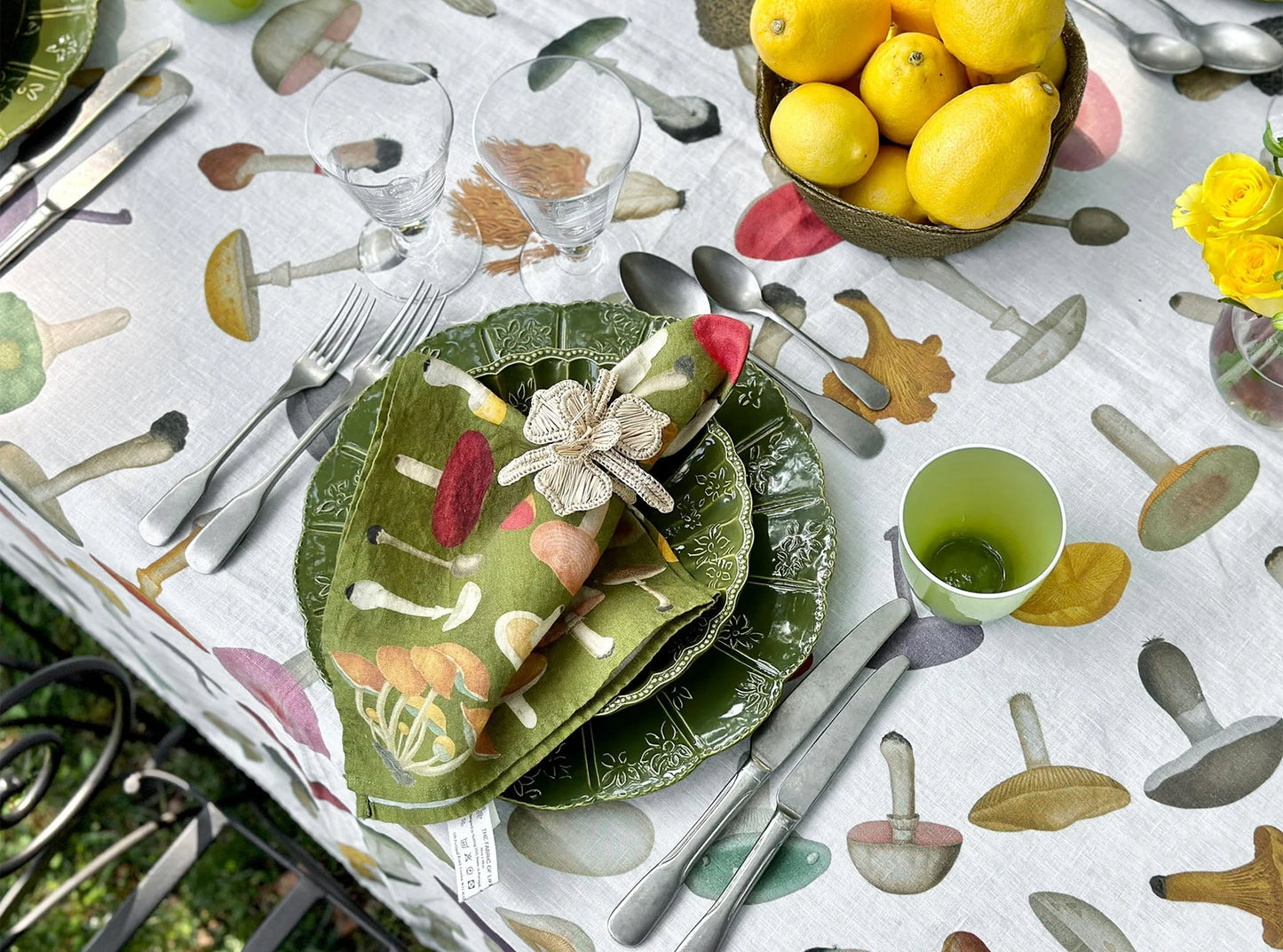 S&B x John Derian Fungi Linen Tablecloth