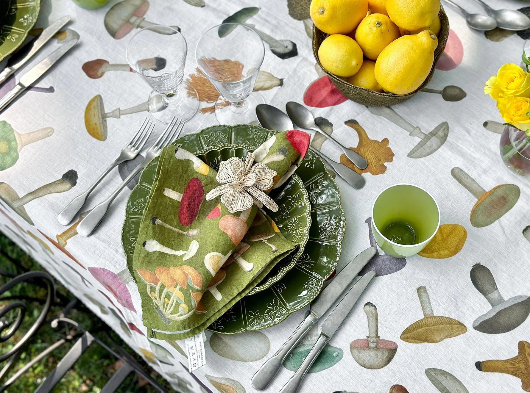 S&B x John Derian Fungi Linen Tablecloth