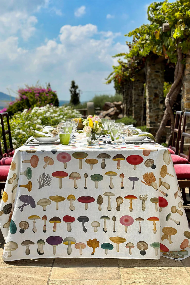 S&B x John Derian Fungi Linen Tablecloth