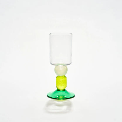 Miami Wine Glass Yellow & Green