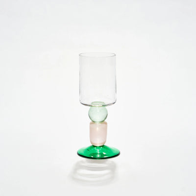 Miami Wine Glass Pink & Green